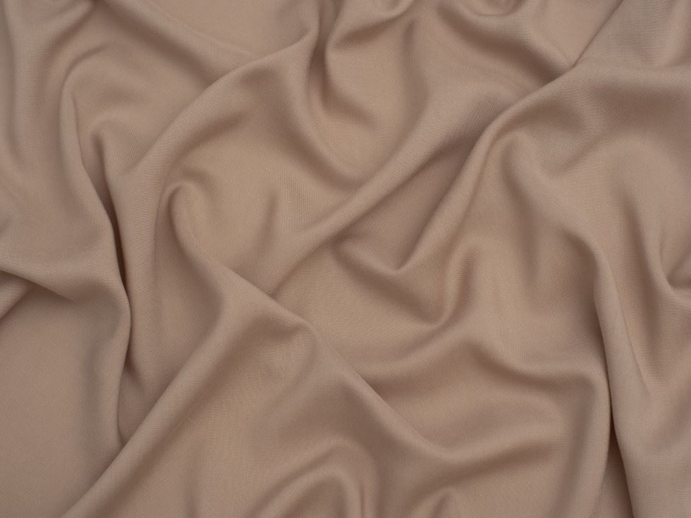 Minerva Core Range Beige Viscose Challis Fabric