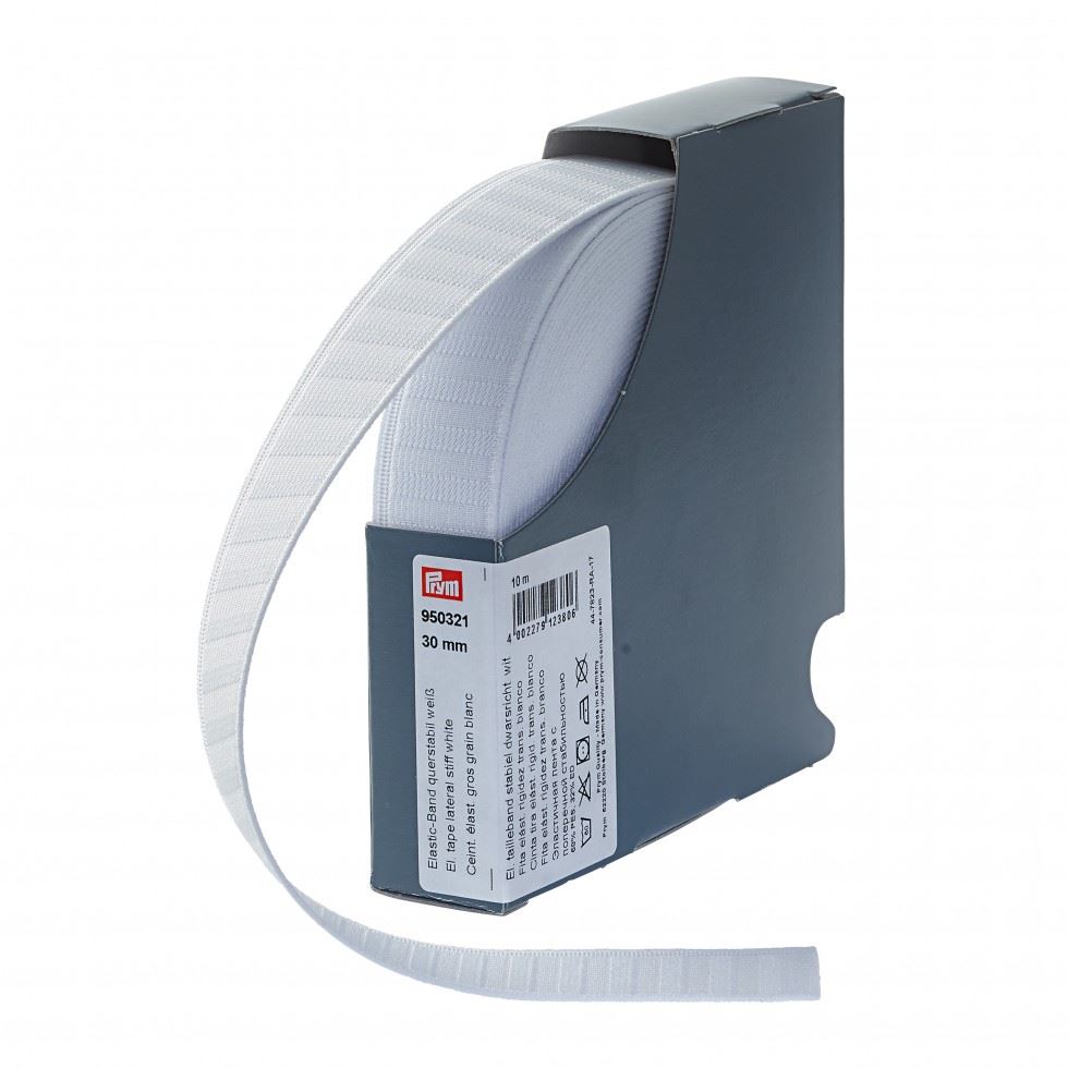 Prym White Lateral Stiffness Elastic Tape