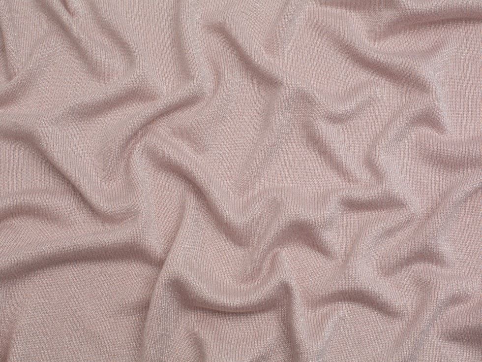 Blush Rose Deadstock Shine Lurex Sweater Knit Stretch Fabric