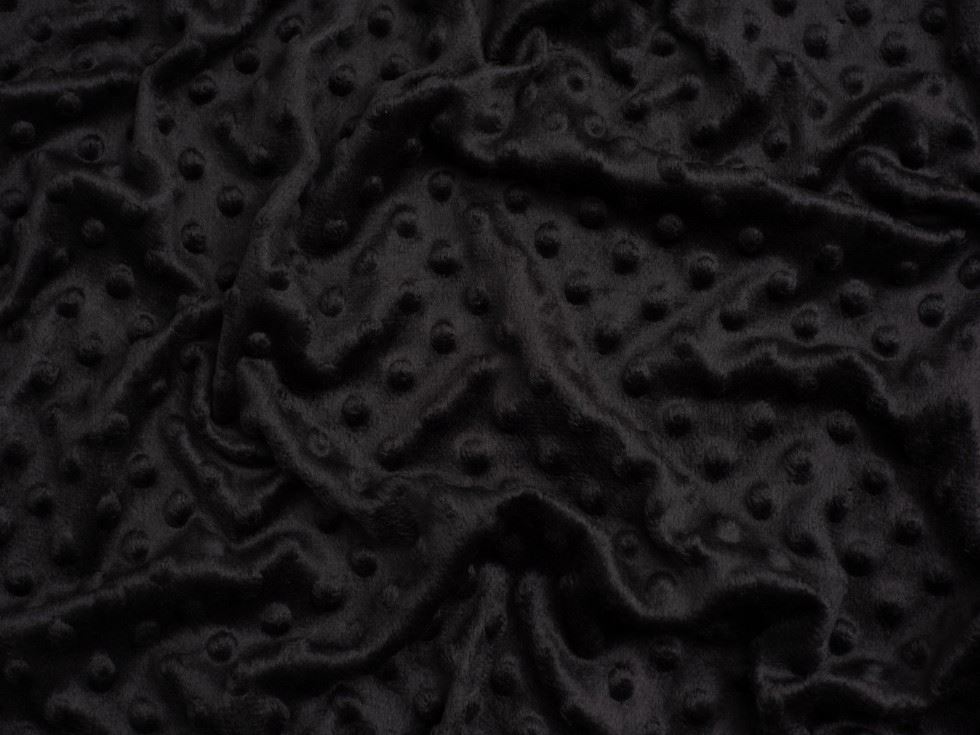 Minerva Core Range Black Embossed Dimple Plush Fleece Fabric