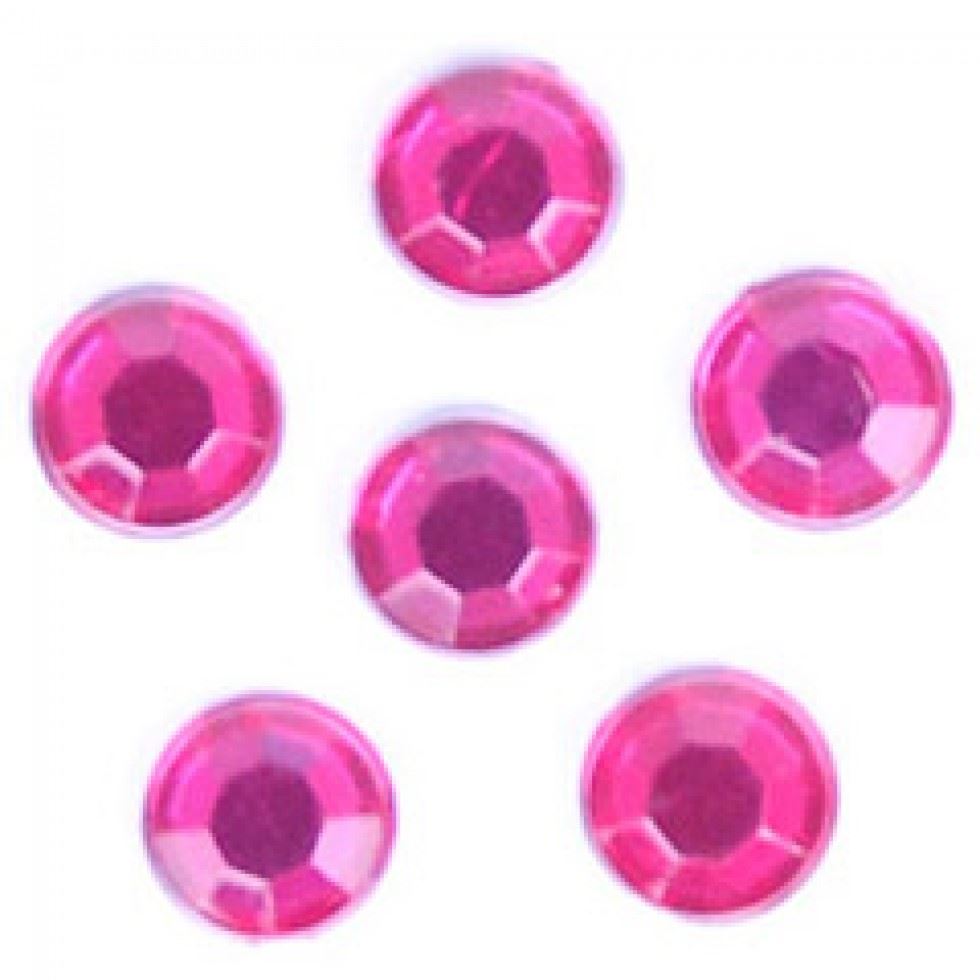 Trimits Cerise Round Stick On Diamantes
