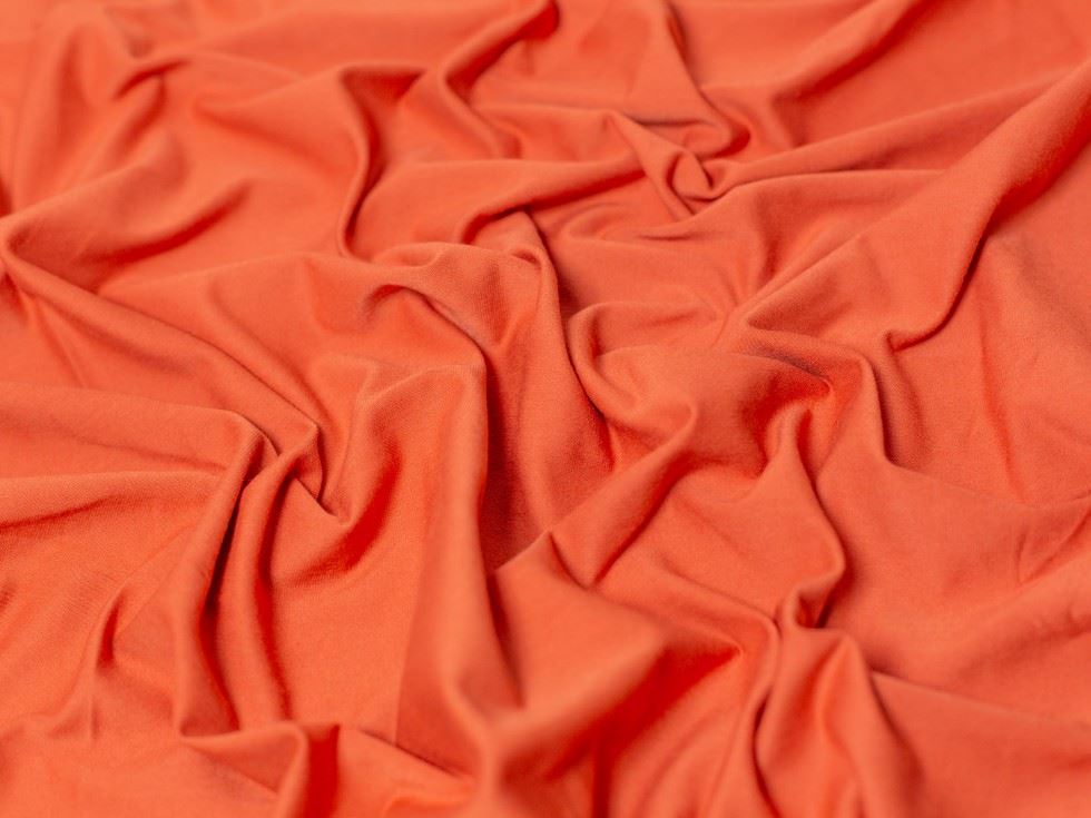 Minerva Core Range Rust Cotton Lycra Jersey Stretch Knit Fabric