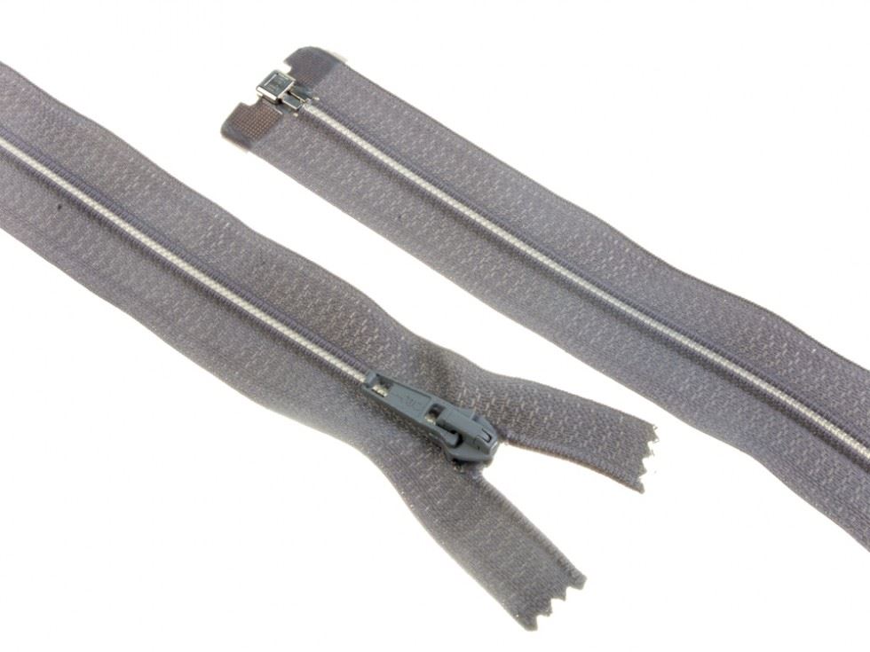 Nylon Open End Coat Zips Light Grey