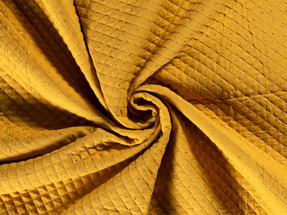 Foil Wadded Quilted Coating Fabric Ochre