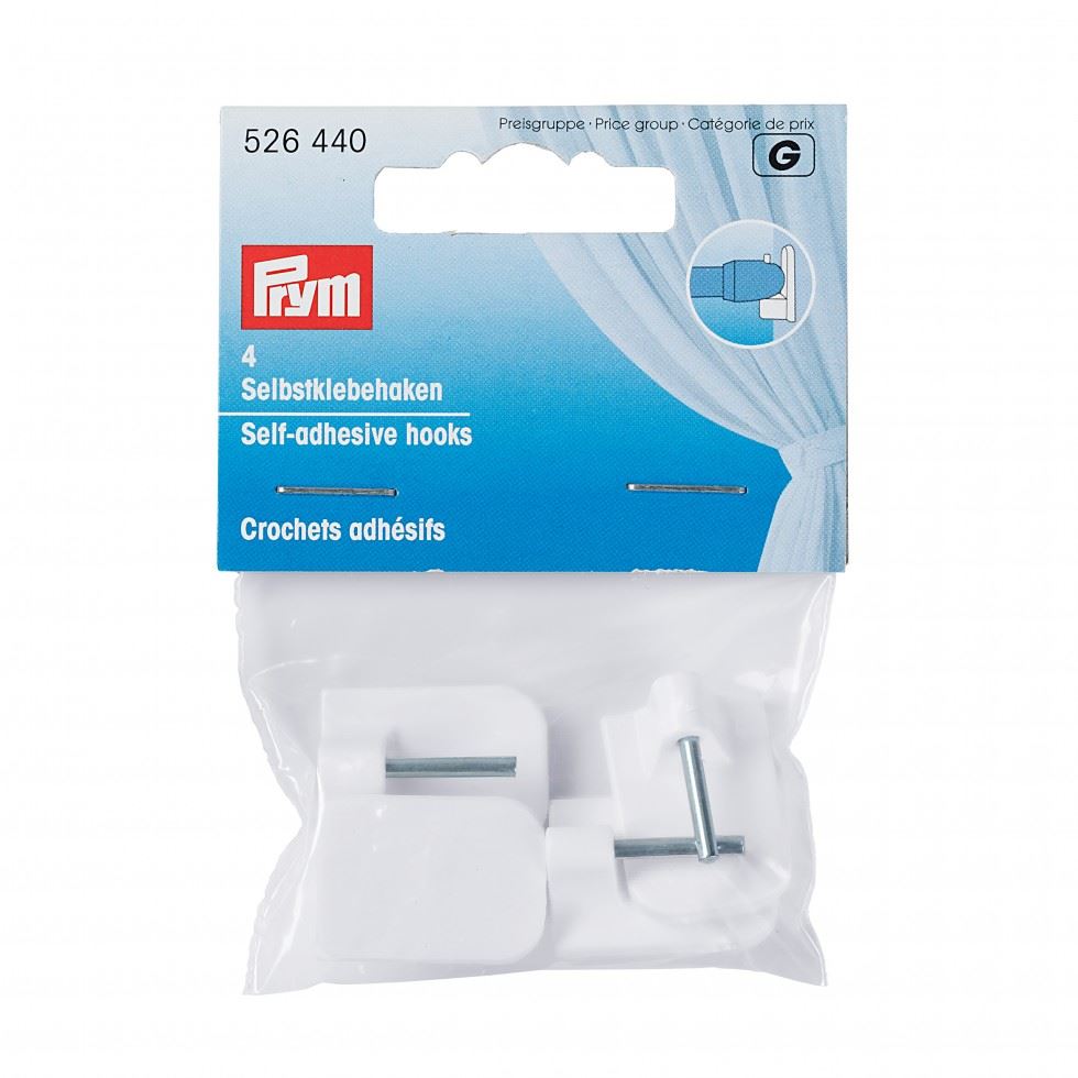 Prym Self Adhesive Curtain Hooks White
 