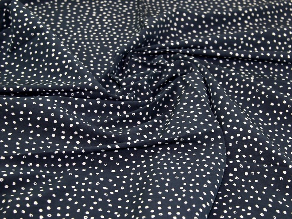 Midnight Deadstock Stretch Woven Rayon Bengaline Fabric