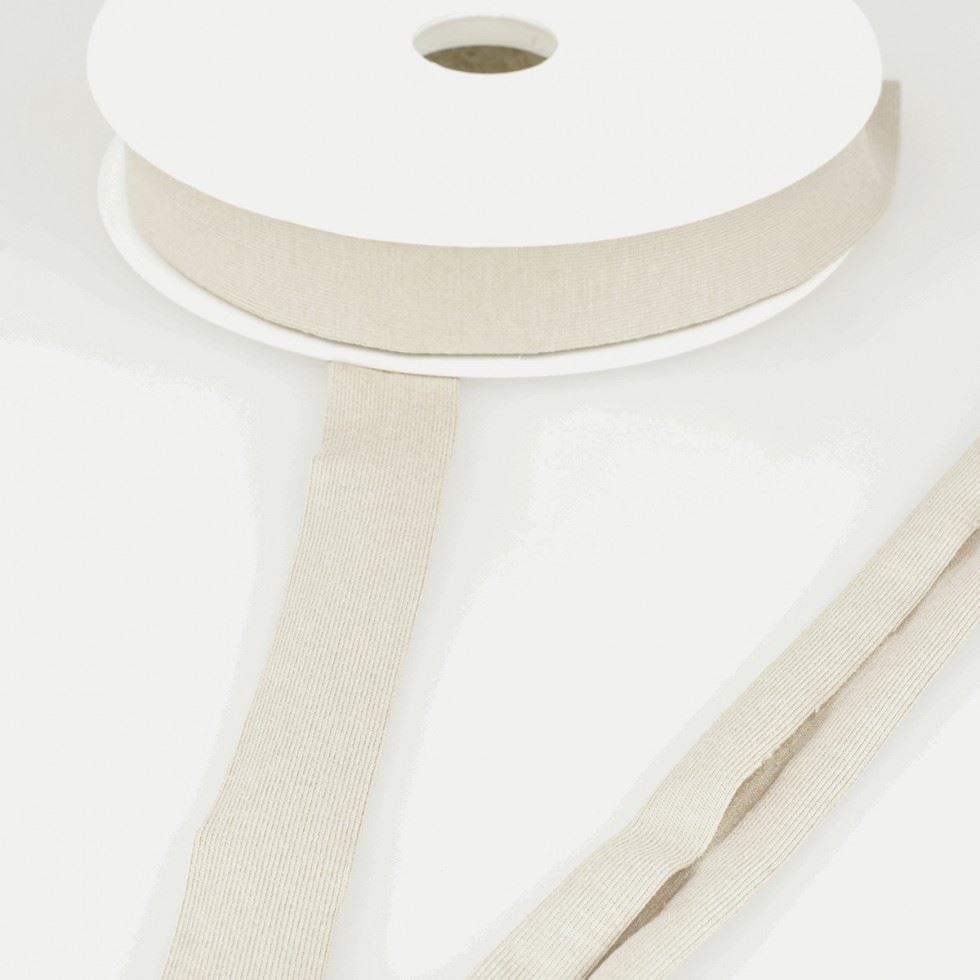 Stephanoise Viscose Jersey Bias Binding Tape Beige
 