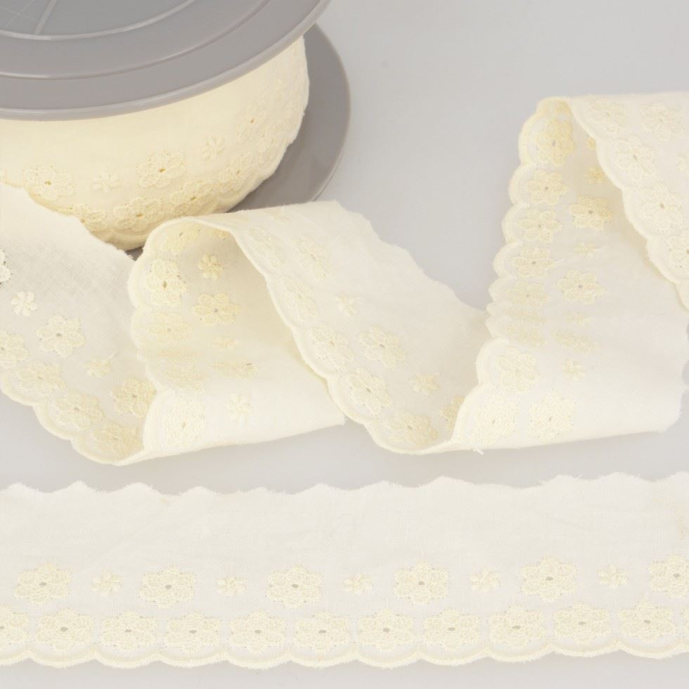 Stephanoise Ivory Eyelet Lace Trim