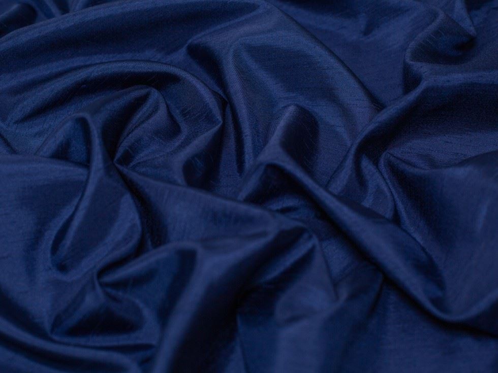Satin Back Dupion Fabric Navy Blue