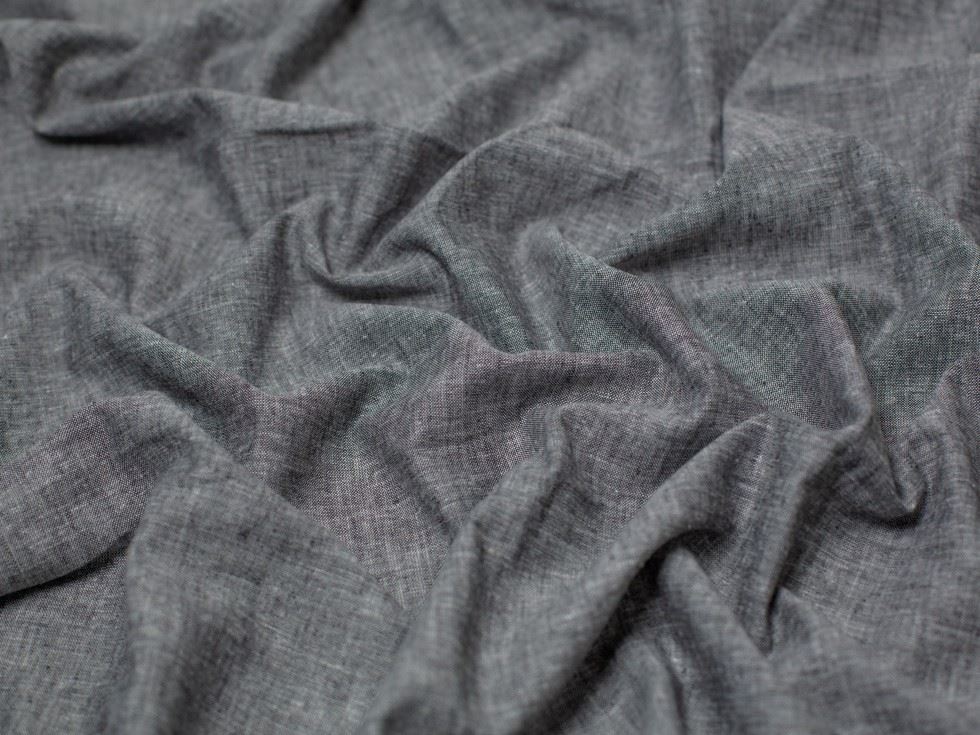 Minerva Core Range Black Yarn Dyed Linen Cotton Fabric