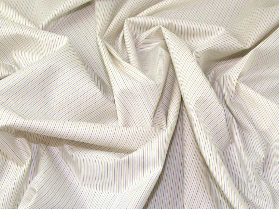 Lady McElroy Cotton Shirting Fabric Blue & Yellow
 