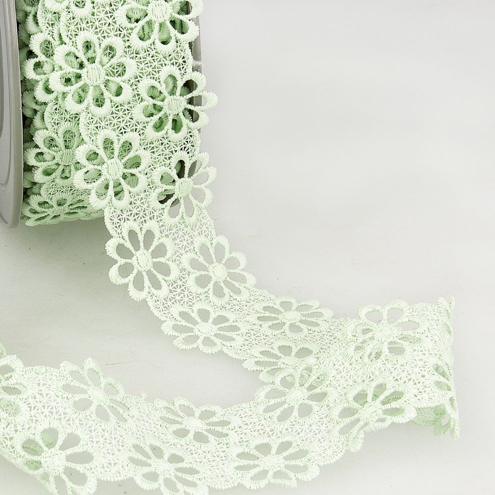 Stephanoise Guipure Lace Trim Nile Green