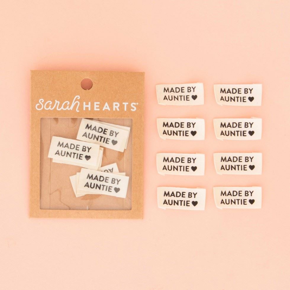 Sarah Hearts Made By Auntie Organic Cotton Woven Labels
 