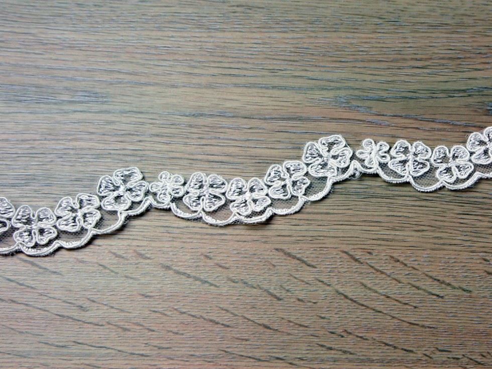 Ivory Naomi Embroidered Lace Trim