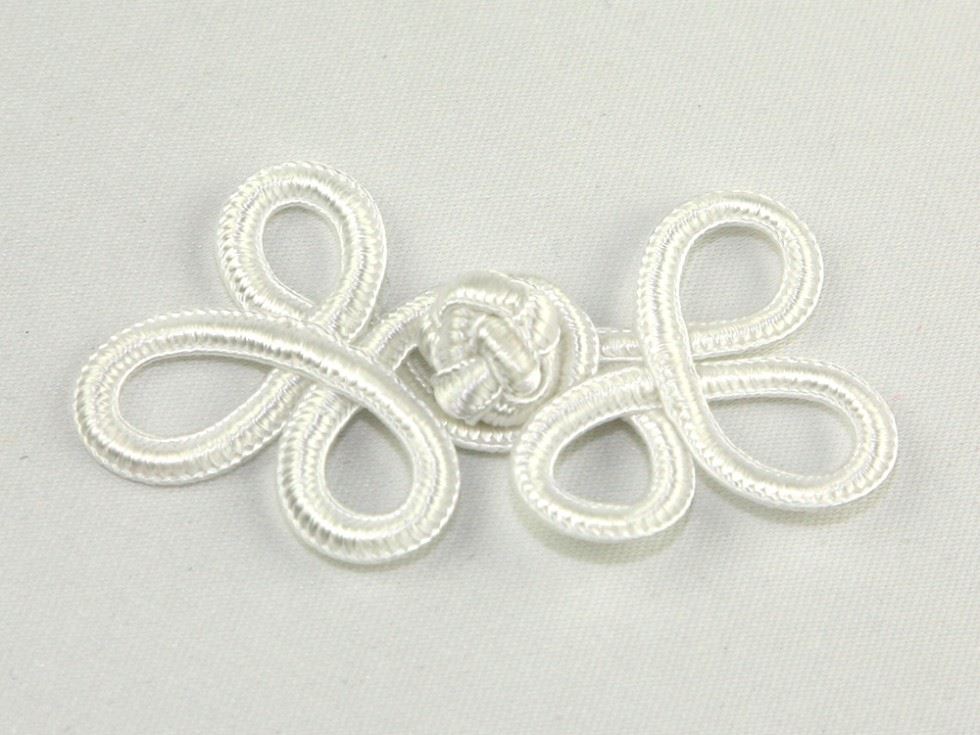 Chinese Button Frog Fasteners White