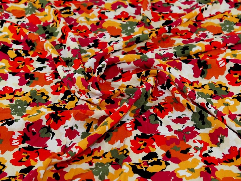 Pink Deadstock Viscose Challis Fabric