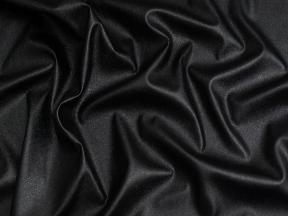 Minerva Core Range Black Stretch Faux Leather Fabric