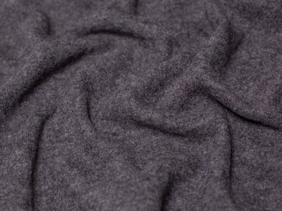 Minerva Core Range Pewter 100% Pure Boiled Wool Coating Fabric