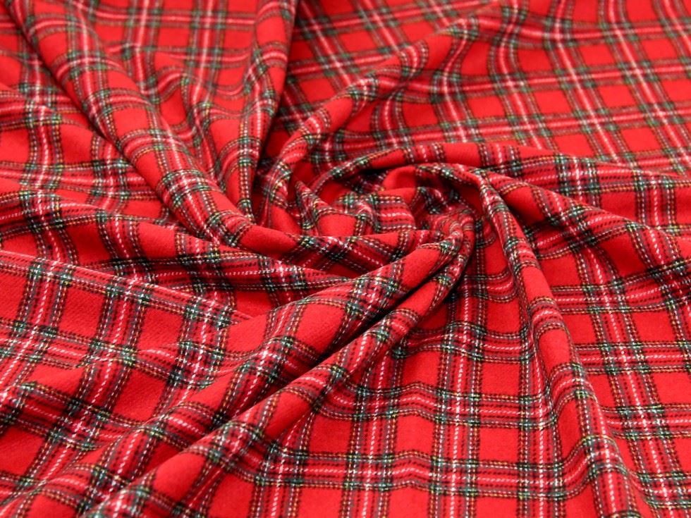 John Louden Red Wool Blend Coating Fabric