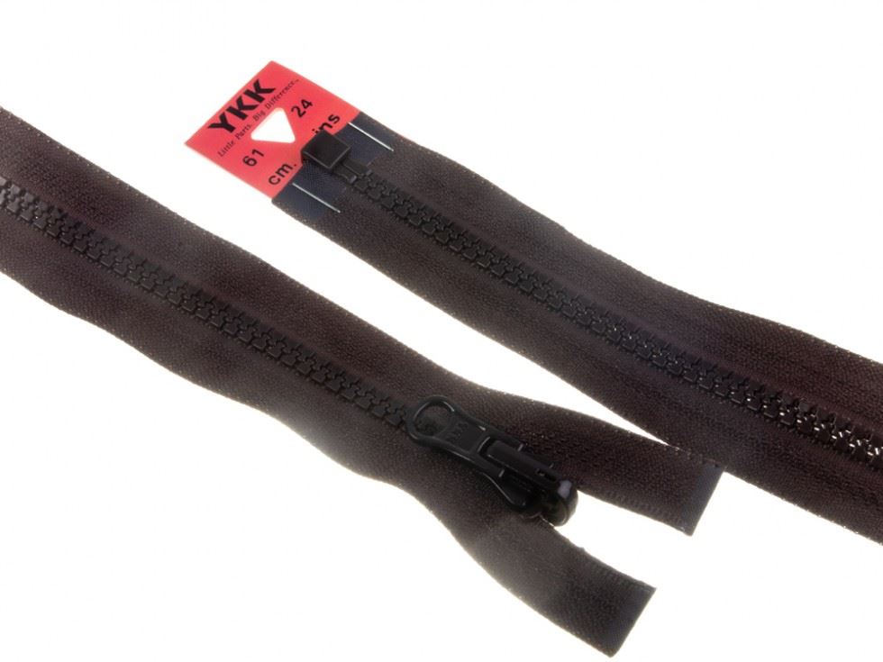 YKK Vislon Flip Over Chunky Open End Zips Brown