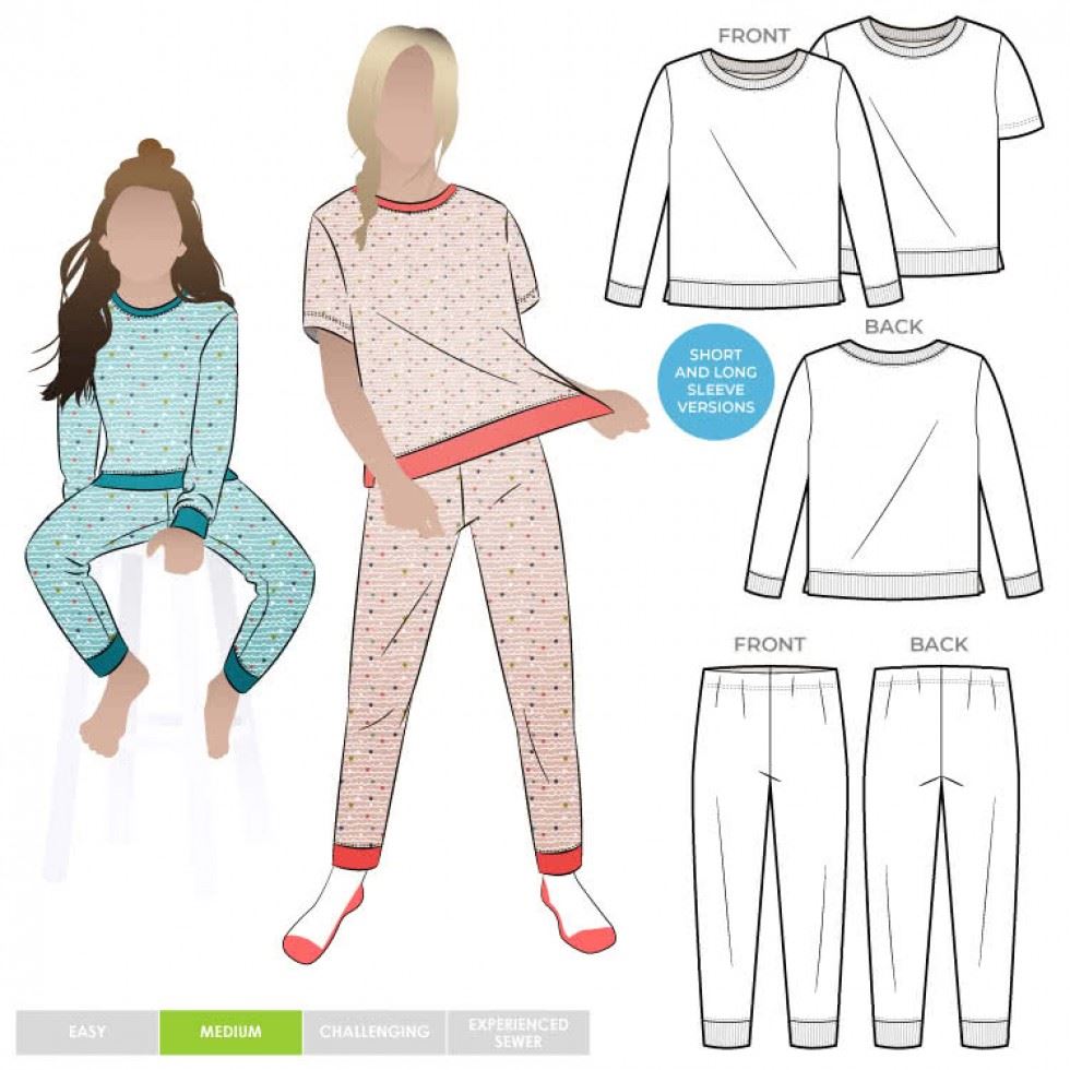 Style Arc Paper Sewing Pattern Kids Childrens PJ Set