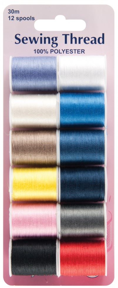 Hemline Assorted Colours Sewing Thread Kit