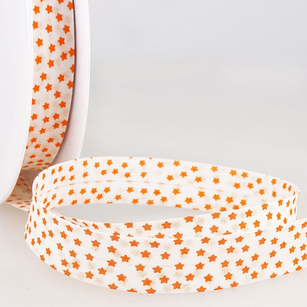 Stephanoise Stars Bias Binding Tape Orange
 