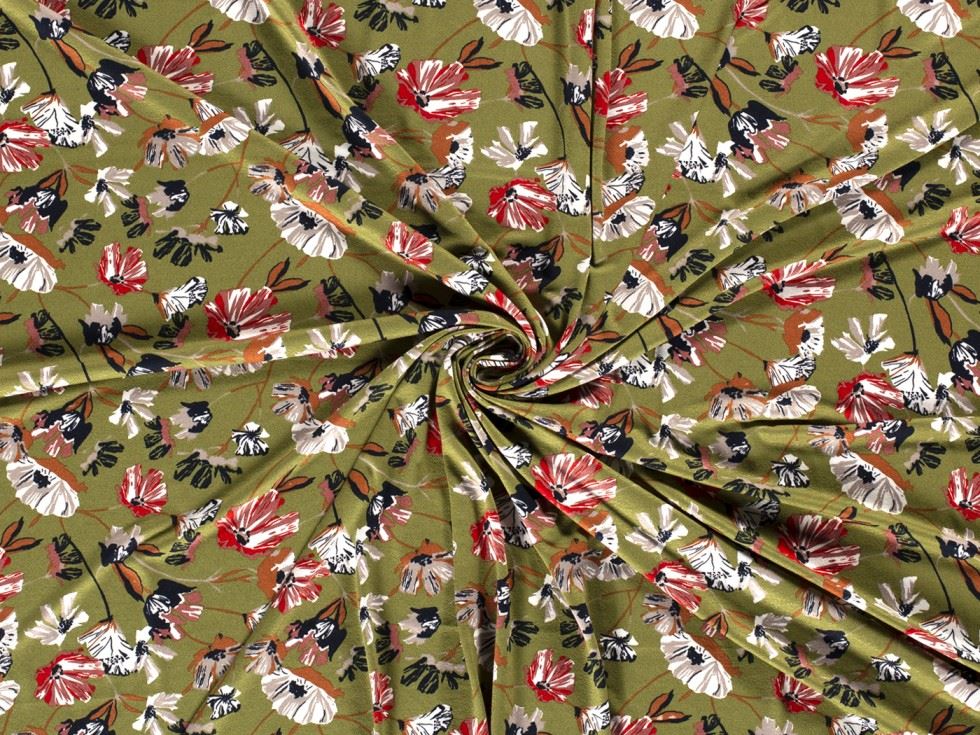 Viscose Jersey Stretch Knit Fabric Khaki
 