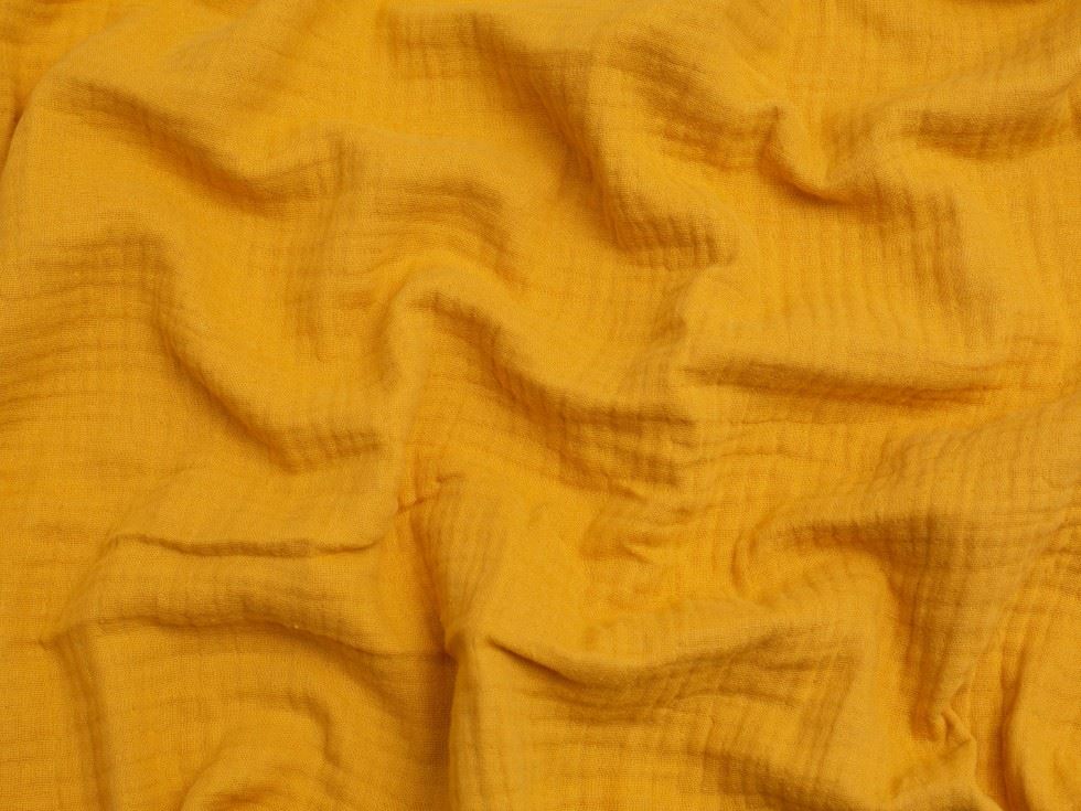 Minerva Core Range Ochre Cotton Triple Gauze Fabric