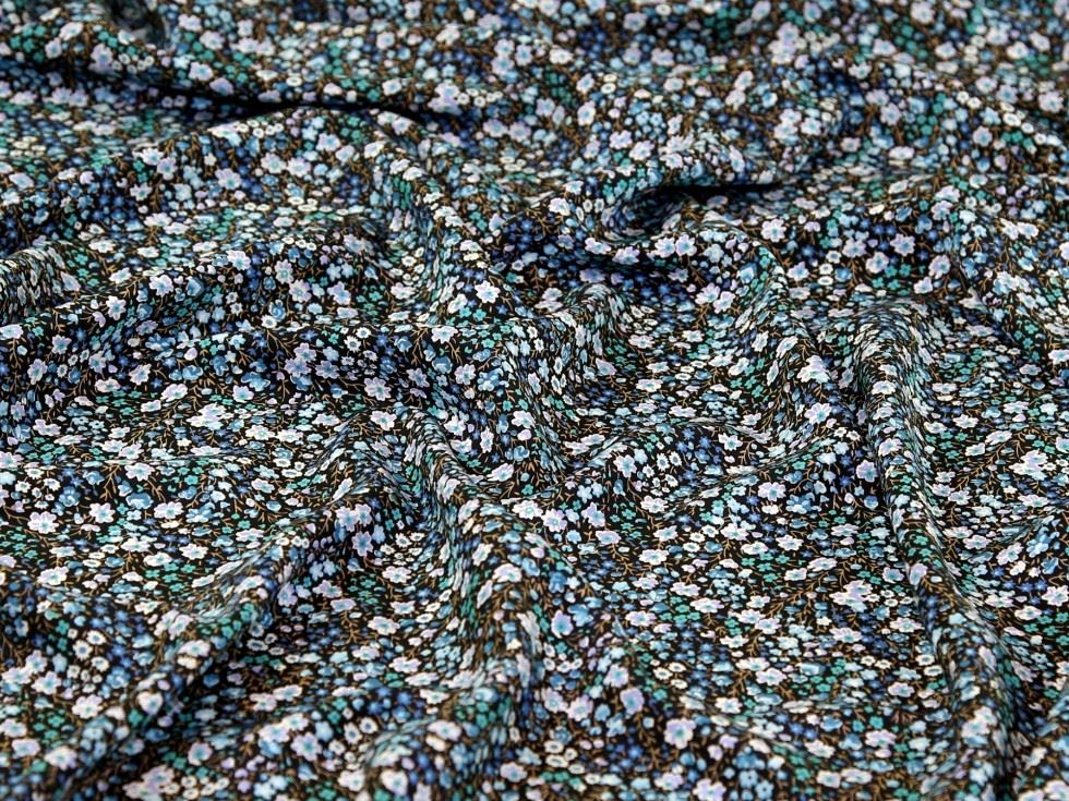 Liberty London Teal Phoebe & Jo Kensington Silk Crepe De Chine Fabric