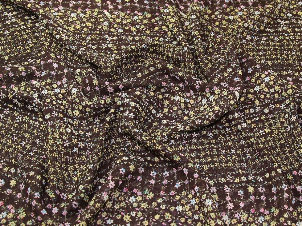Brown Deadstock Sheer Chiffon Fabric