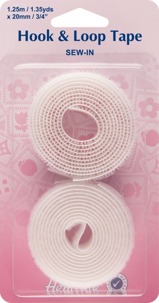 Hemline White Sew On Velcro