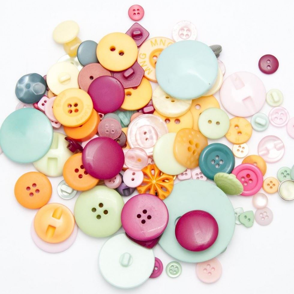 1 Kilo Assorted Buttons Bulk Value Pack Summer