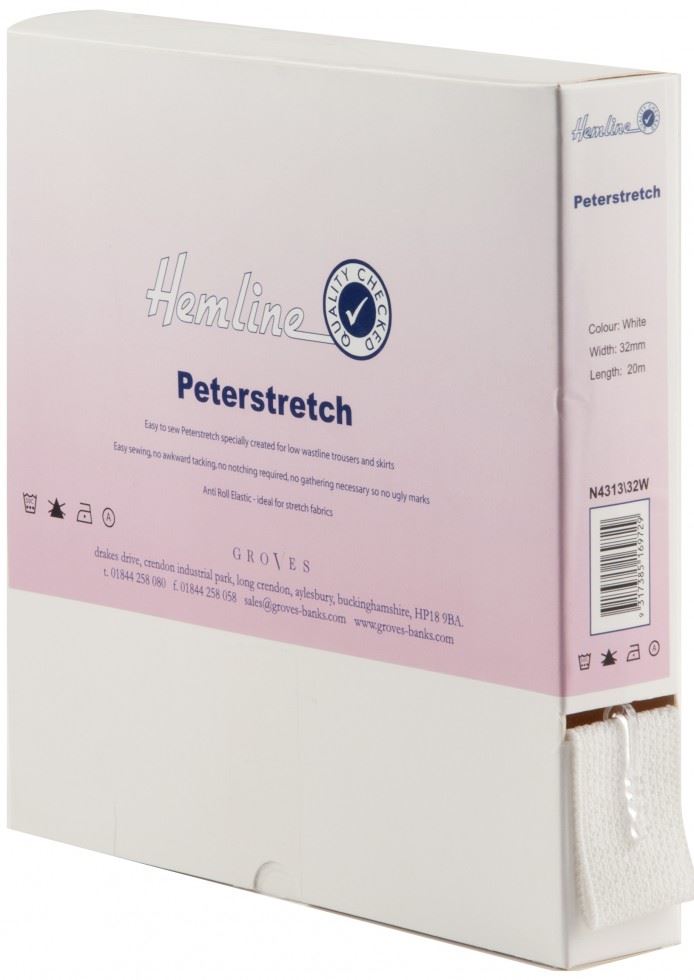 Hemline White Petastretch Waistband Elastic