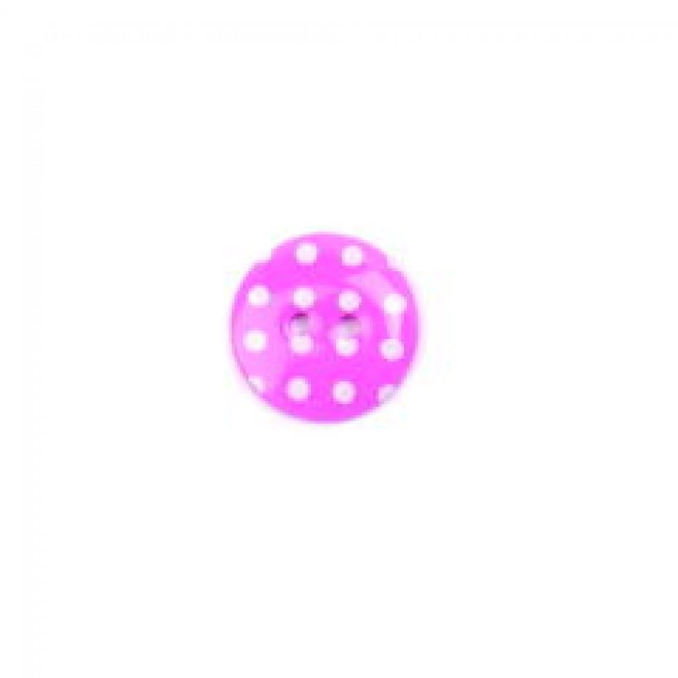 Crendon Polka Dot Round Buttons (Value Pack) Dark Pink/White