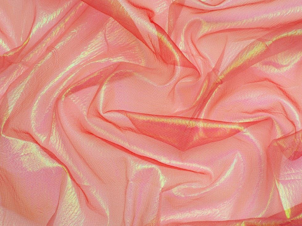 Minerva Core Range Rainbow Crystal Organza Fabric Red
 
