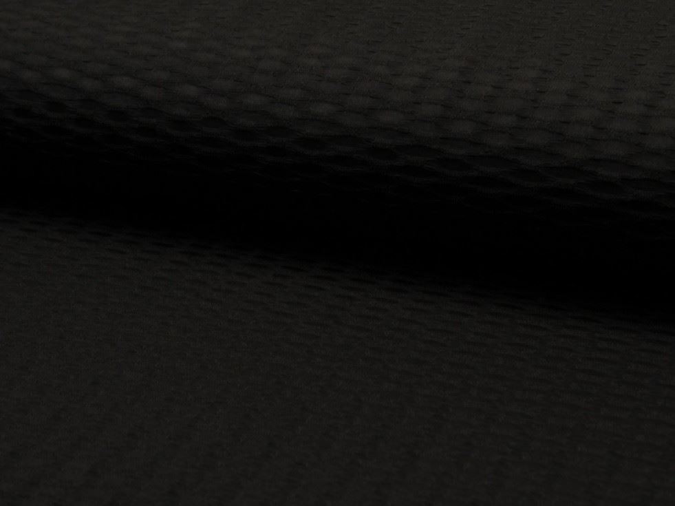 Black Deadstock Textured Stretch Knit Fabric