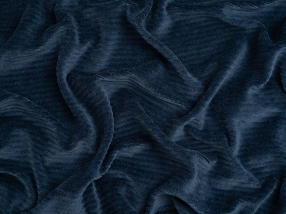 Minerva Core Range 4 Wale Velour Rib Stretch Knit Cord Fabric Steel Blue