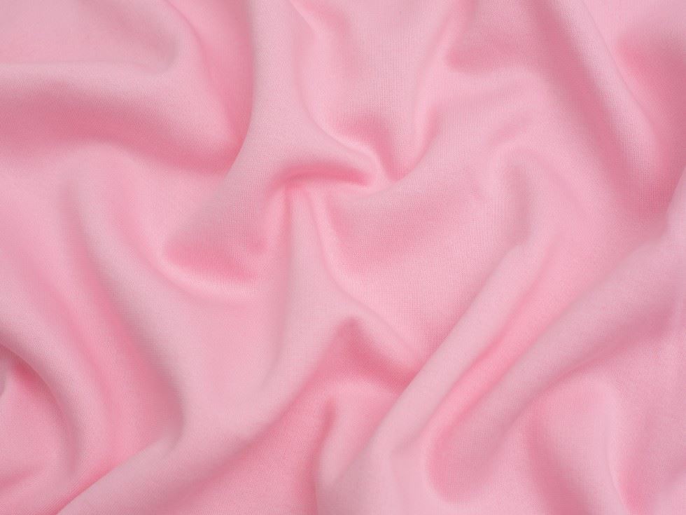 Minerva Core Range Pink Polycotton Fleece Back Sweatshirt Stretch Knit Fabric