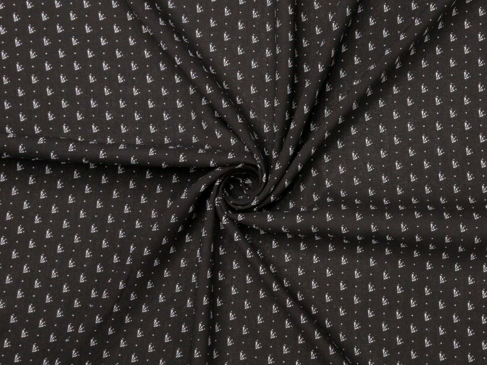 Deadstock Viscose Challis Fabric Black
 