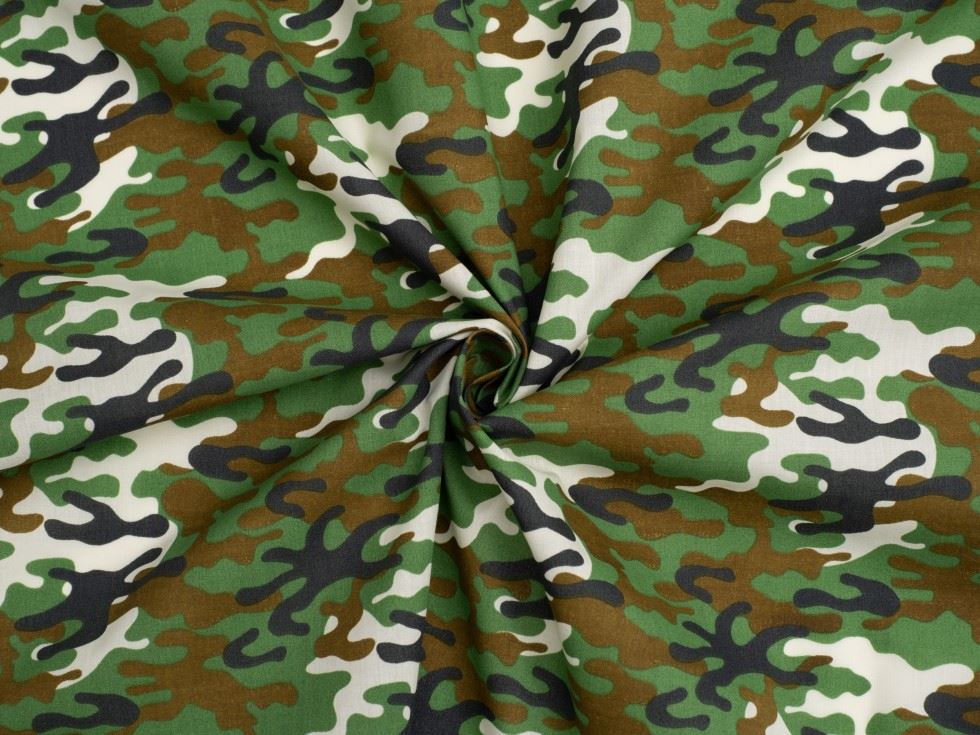 Green Printed Polycotton Fabric