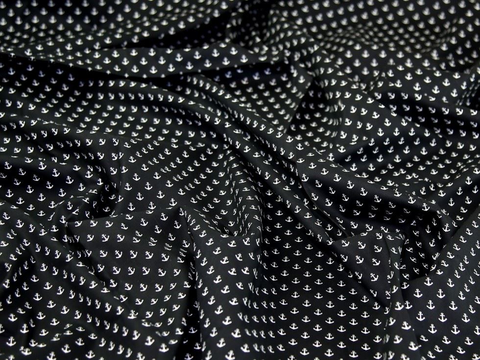 Black Deadstock 100% Cotton Poplin Fabric