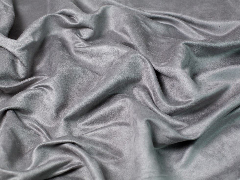 Water Repellent Faux Suede Fabric Silver Grey
 