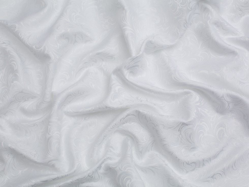 Minerva Core Range White Assis Woven Jacquard Fabric