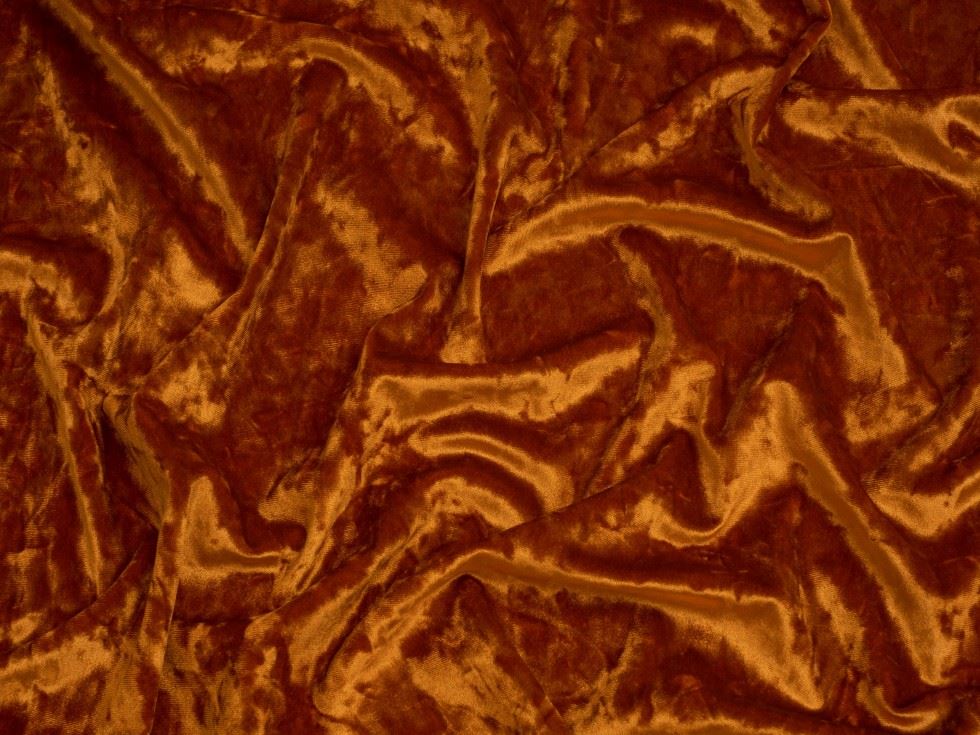 Minerva Core Range Rust Deluxe Crush Velvet Stretch Knit Fabric