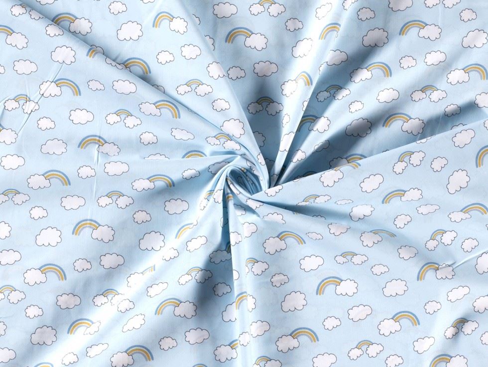 100% Cotton Poplin Fabric Blue
 
