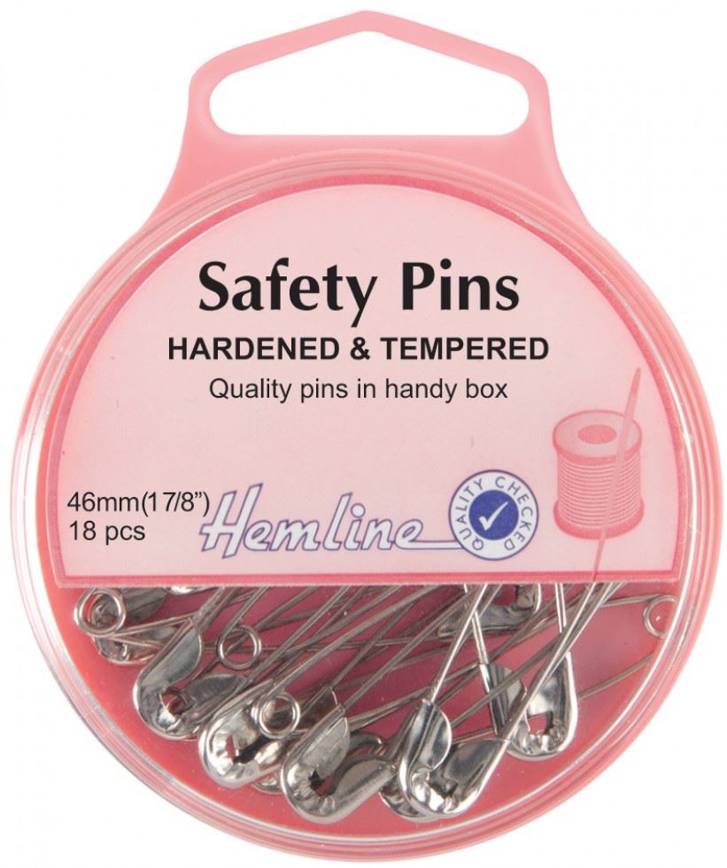 Hemline Nickel/Silver Safety Pins