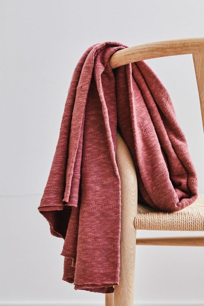 Mind The Maker Rosewood Slub Jacquard Sweater Knit Stretch Fabric