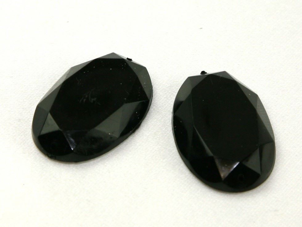Oval Acrylic Jewels Black
 