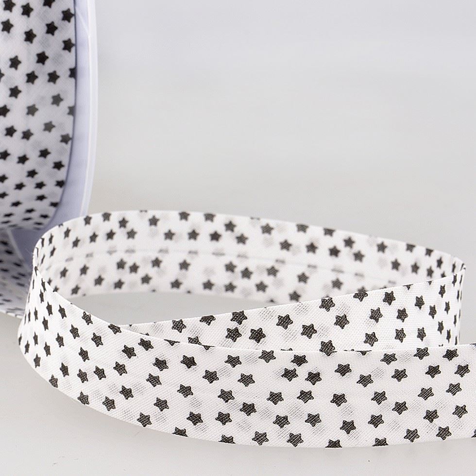 Stephanoise Stars Bias Binding Tape Black
 